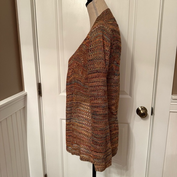 BELLDINI SWEATER CARDIGAN NEW UNWORN LONG SLEEVE BLUE ORANGE MARLED MULTI SIZE S - Picture 4 of 9